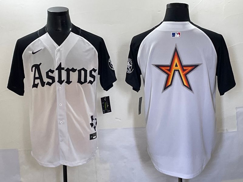 Men 2025 Houston Astros Blank White Black Five generations Joint Name Nike MLB Jersey style 7->houston astros->MLB Jersey